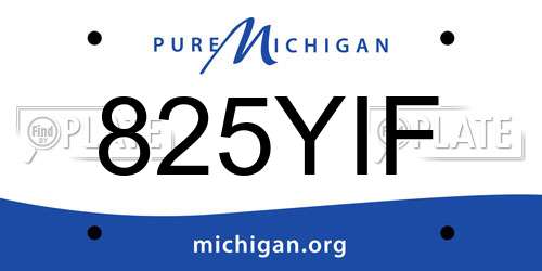 825YIF Michigan License Plate