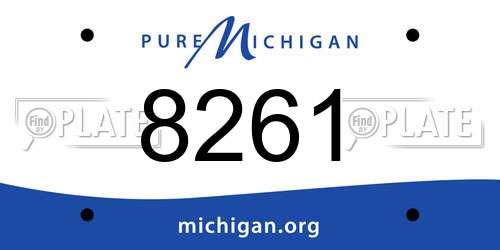 8261 Michigan License Plate