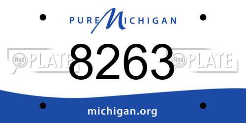 8263 Michigan License Plate