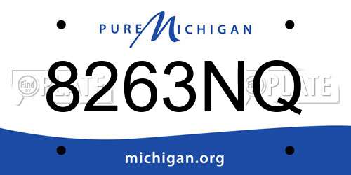 8263NQ Michigan License Plate