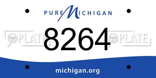 8264 Michigan License Plate