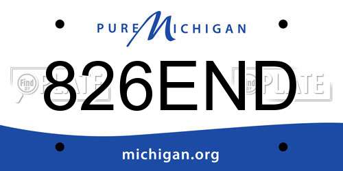 826END Michigan License Plate