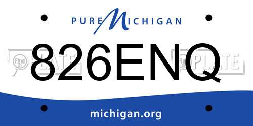 826ENQ Michigan License Plate