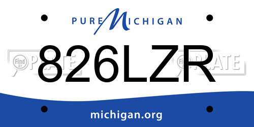 826LZR Michigan License Plate