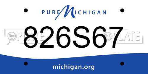 826S67 Michigan License Plate