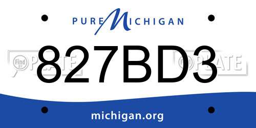 827BD3 Michigan License Plate