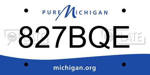 827BQE Michigan License Plate