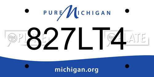827LT4 Michigan License Plate