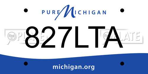 827LTA Michigan License Plate