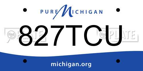 827TCU Michigan License Plate