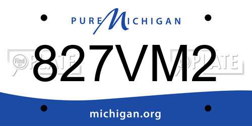 827VM2 Michigan License Plate