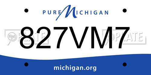827VM7 Michigan License Plate