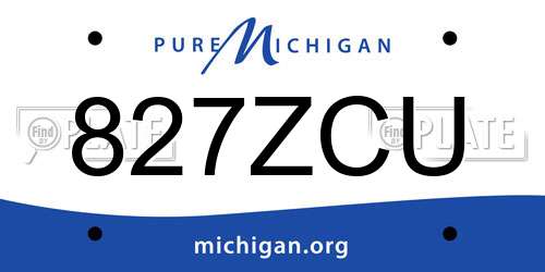 827ZCU Michigan License Plate