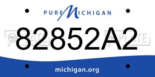 82852A2 Michigan License Plate