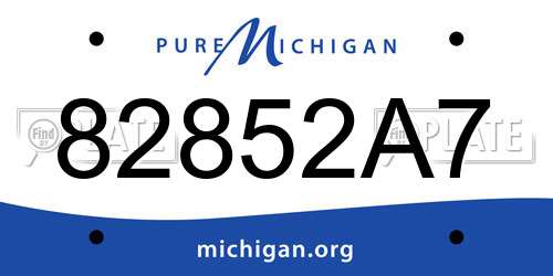 82852A7 Michigan License Plate