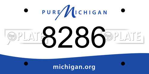 8286 Michigan License Plate
