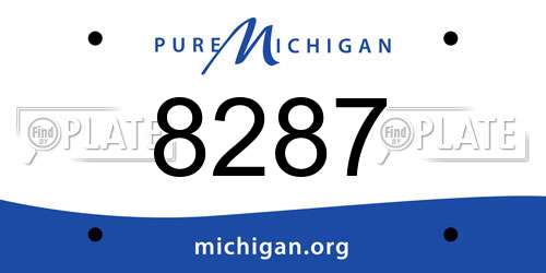 8287 Michigan License Plate