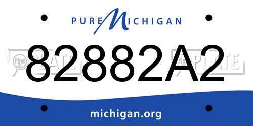 82882A2 Michigan License Plate
