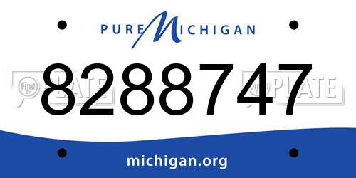 8288747 Michigan License Plate