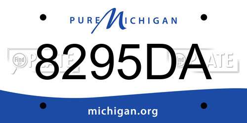 8295DA Michigan License Plate