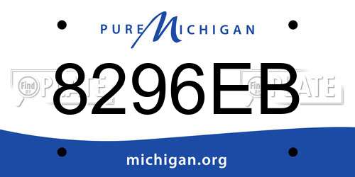 8296EB Michigan License Plate