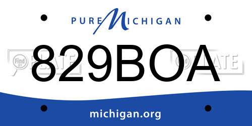 829BOA Michigan License Plate