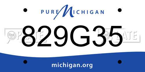 829G35 Michigan License Plate