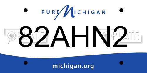 82AHN2 Michigan License Plate