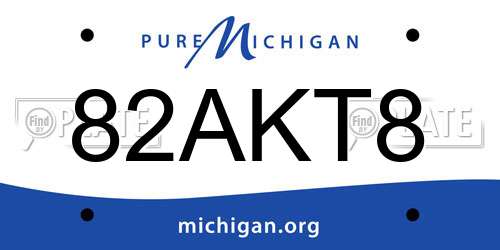 82AKT8 Michigan License Plate