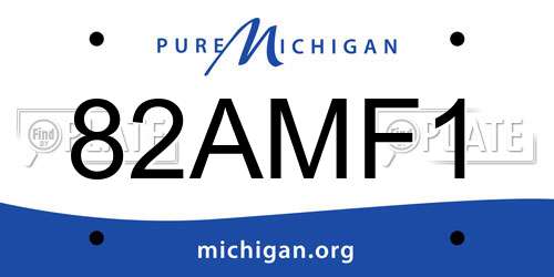 82AMF1 Michigan License Plate
