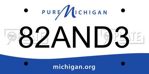 82AND3 Michigan License Plate