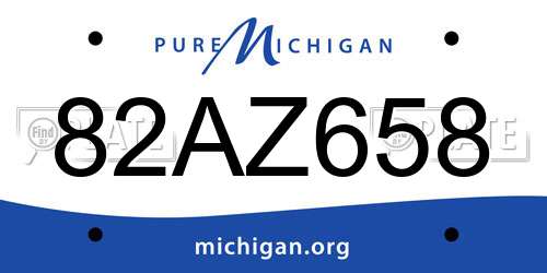82AZ658 Michigan License Plate