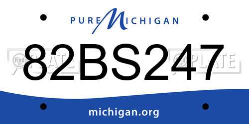 82BS247 Michigan License Plate