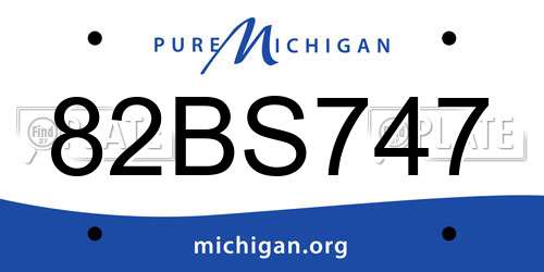 82BS747 Michigan License Plate