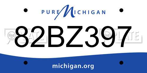 82BZ397 Michigan License Plate