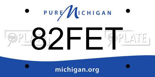 82FET Michigan License Plate