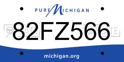 82FZ566 Michigan License Plate