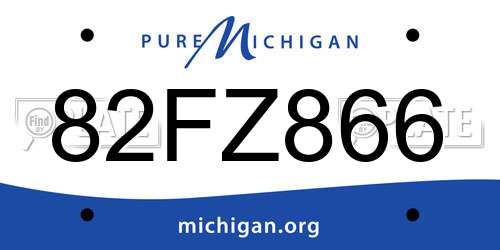 82FZ866 Michigan License Plate