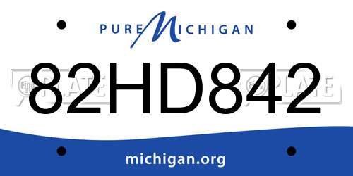 82HD842 Michigan License Plate
