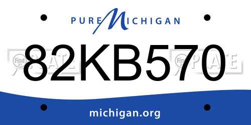 82KB570 Michigan License Plate