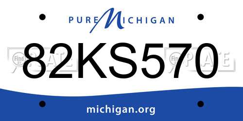 82KS570 Michigan License Plate