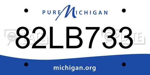 82LB733 Michigan License Plate