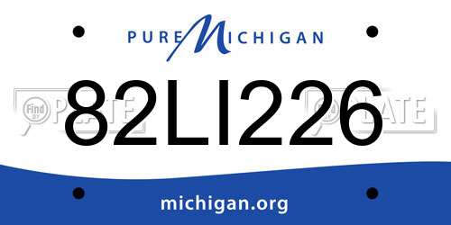 82LI226 Michigan License Plate