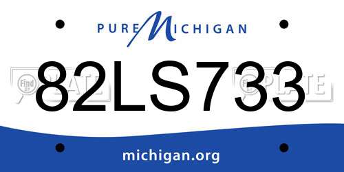 82LS733 Michigan License Plate