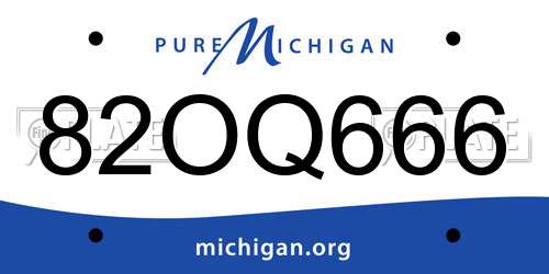 82OQ666 Michigan License Plate