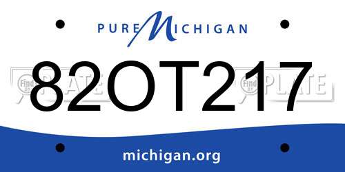 82OT217 Michigan License Plate