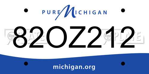 82OZ212 Michigan License Plate