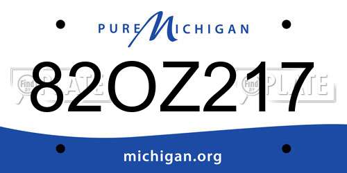 82OZ217 Michigan License Plate