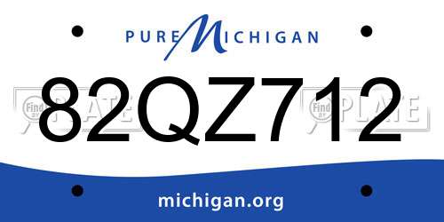 82QZ712 Michigan License Plate