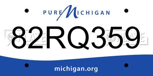 82RQ359 Michigan License Plate
